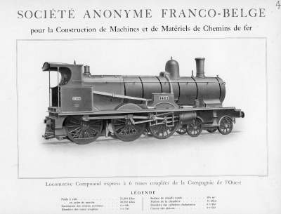 <b>Locomotive Compound express  à 6 roues couplées</b><br>de la Compagnie de l'Ouest